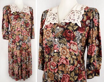 Floral Its My Party Dress with Bertha Collar