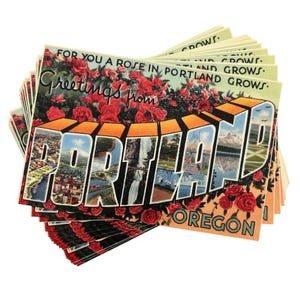 Cartoline di Portland in stile vintage (nuove) - Confezione da 1, 3 o 5 / Cartoline di auguri retrò da 4x6" dell'Oregon, inviti, regali e riproduzioni di souvenir