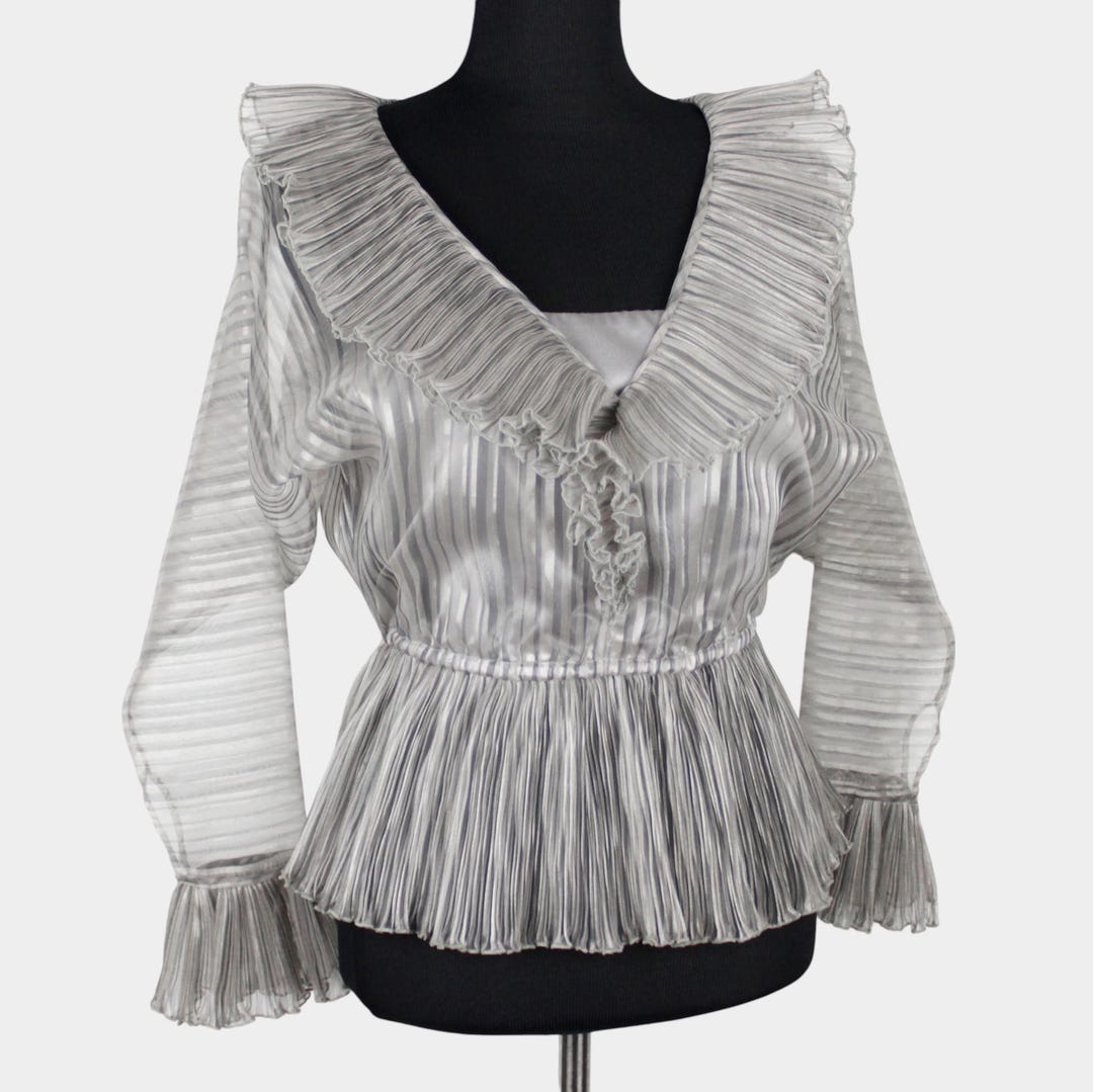 Vintage Anthony Muto Ruffle Trim Peplum Top // Retro 1980s Designer ...