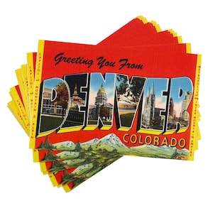 Vintage Style Denver Postkarte (Neu) - 1, 3 oder 5er Postkarten | Retro 4x6 "Grüße aus Colorado Reproduktion Souvenir Karten, Einladungen, Geschenke
