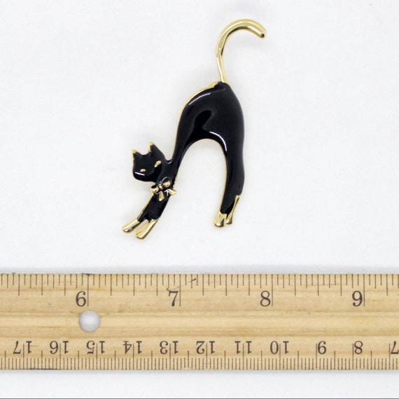 Vintage 80s Black Cat Brooch Pin -- Choose Your Q… - image 3