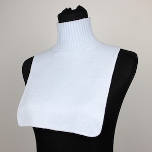 Vintage 70s Turtleneck Dicky Collar // Retro Light Blue Knit Dickie Faux Collar, Bib Collar, Faux Undershirt