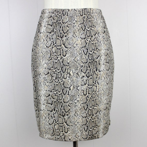 Vintage 90s Snakeskin Print Mini Skirt  ///  Retr… - image 4