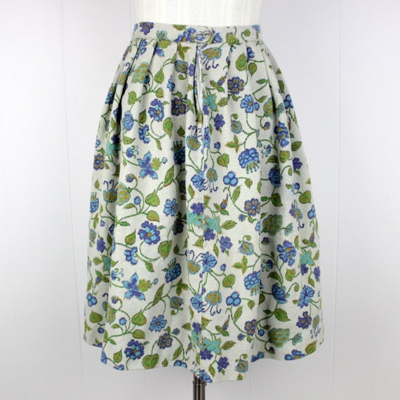 Vintage 70s Handmade Floral Skirt  ///  Retro 197… - image 3