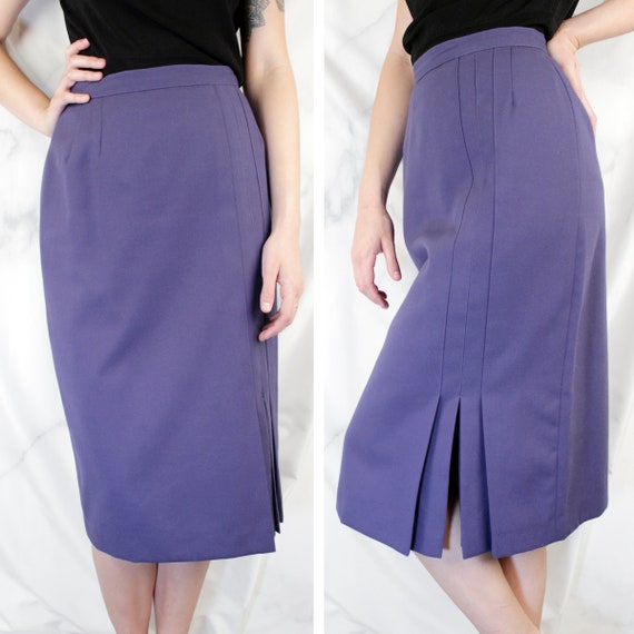 Vintage 80s Mod Pleated Pencil Skirt  ///  Retro … - image 1