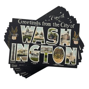 Cartões-postais de Washington DC em estilo vintage (novos) - Pacote com 1, 3 ou 5 unidades | Cartões de lembrança retrô de 10x15 cm, convites, save the date e presentes