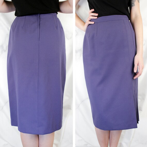 Vintage 80s Mod Pleated Pencil Skirt  ///  Retro … - image 2