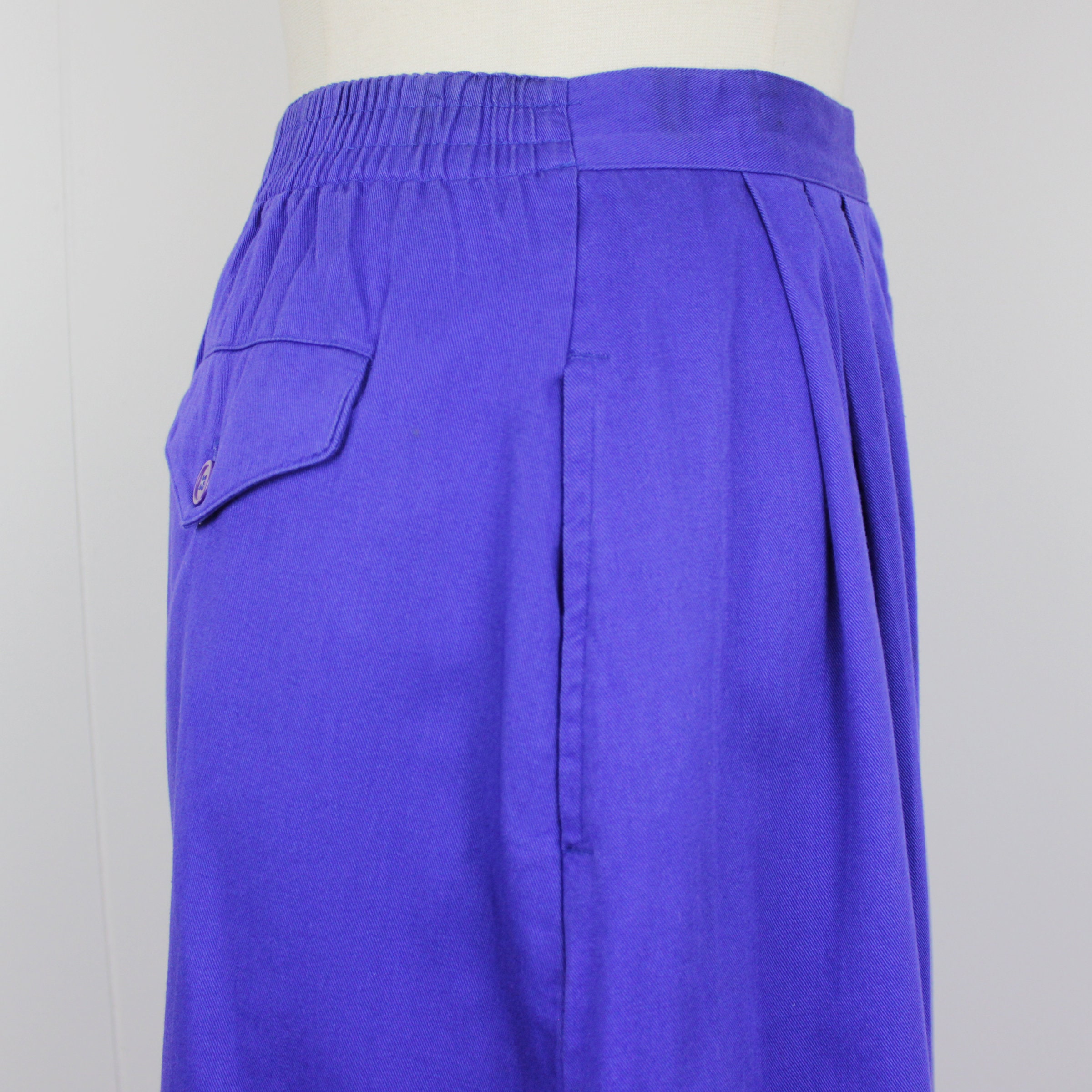 Vintage 80s Denim A Line Midi Skirt With Pockets /// Retro - Etsy