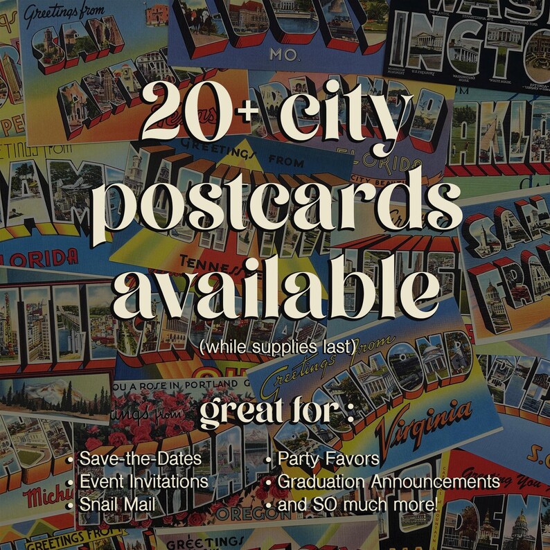 Retro Portland-vykort • Stora souvenirkort från Oregon, Spara datumet, Festgåvor i stora mängder bild 8