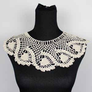 Vintage Handmade Crochet Lace Bib Collar - 2 Available // Retro Hand Knit RBG Style Grandmacore Doily Collar