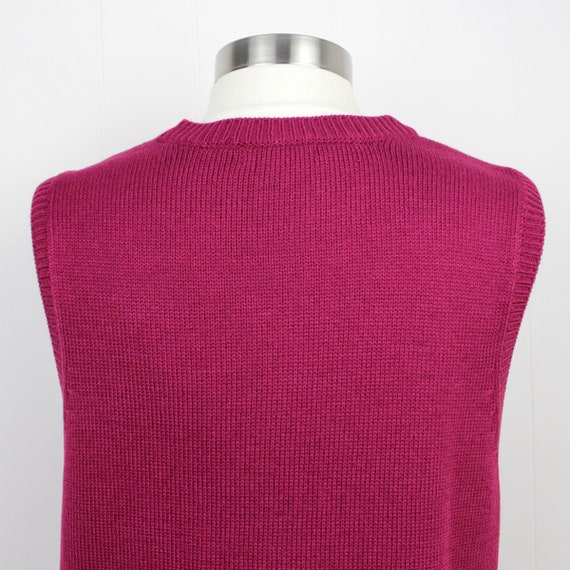 Vintage 90s Maroon Sweater Vest with Pockets  ///… - image 7