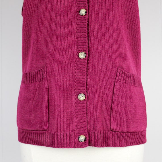 Vintage 90s Maroon Sweater Vest with Pockets  ///… - image 5