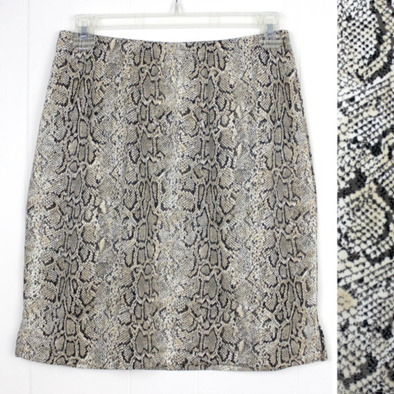 Vintage 90s Snakeskin Print Mini Skirt  ///  Retr… - image 1