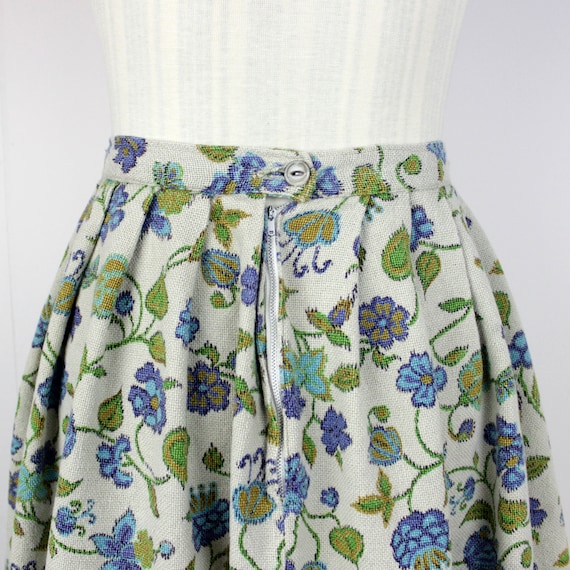 Vintage 70s Handmade Floral Skirt  ///  Retro 197… - image 7