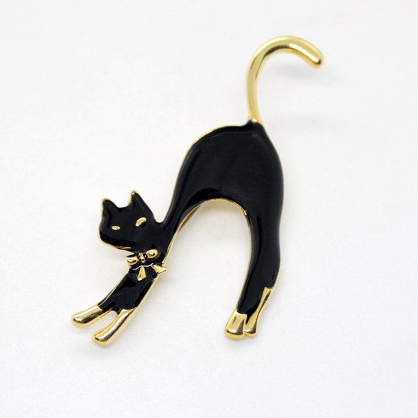 Broche chat noir vintage des années 80--Choisissez votre quantité///////