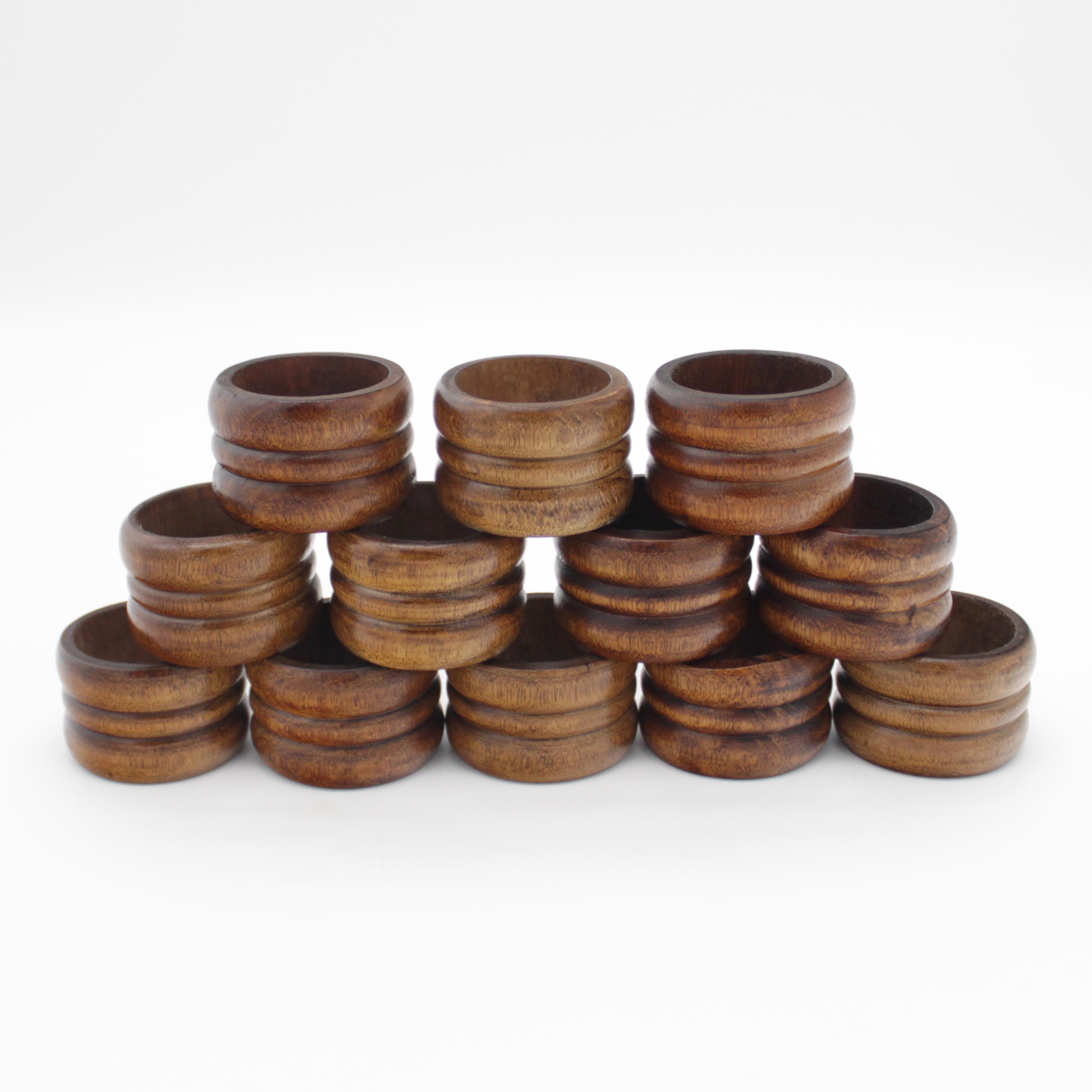 12 Stück Weihnachts Serviettenringe Aus Holz - Weihnachtsbaum Design Tischdeko