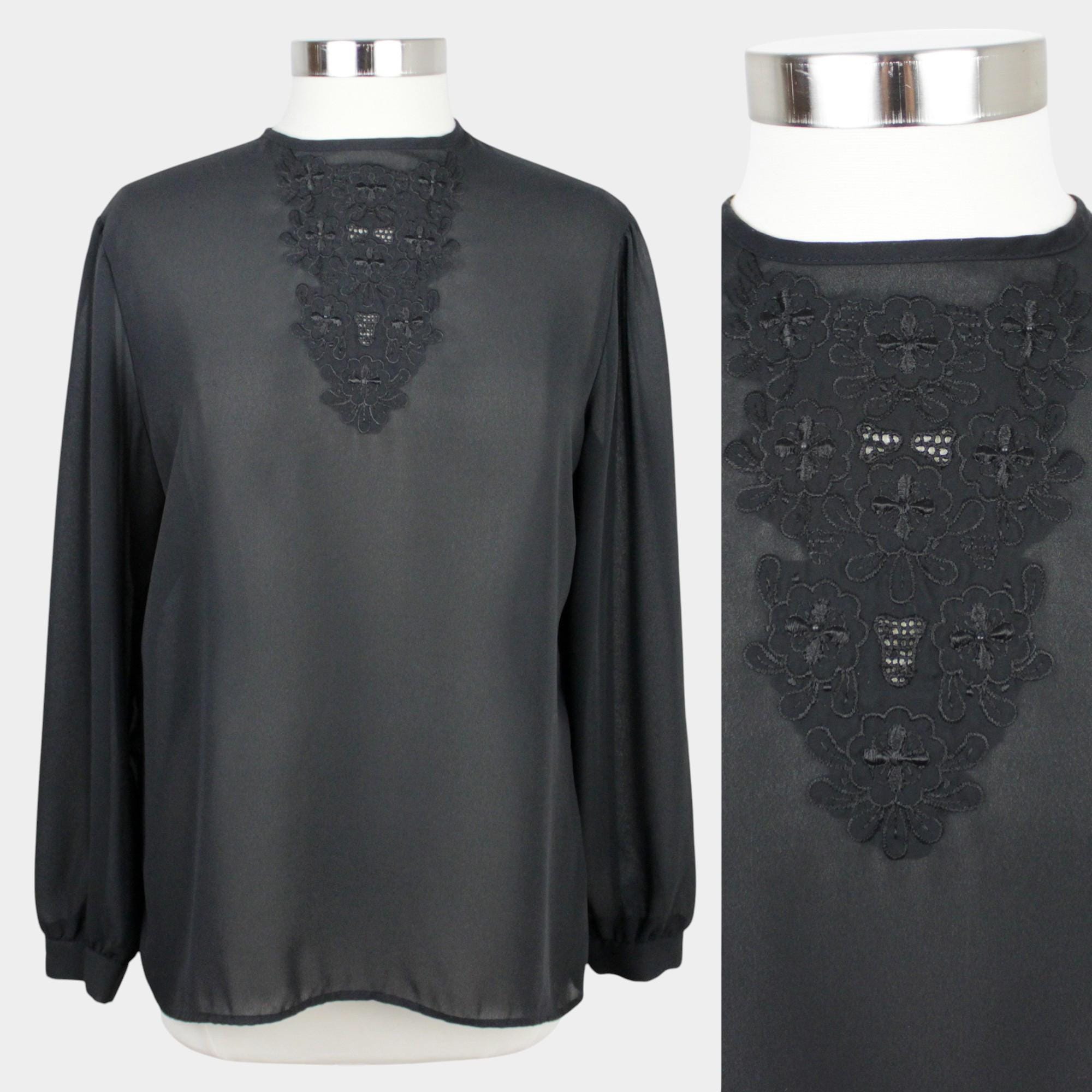 Vintage Sheer Black Top - Etsy