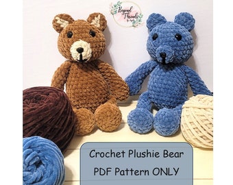 Crochet Bear Plushie Pattern. Bear Pattern. Teddy Bear amigurumi. Teddy Bear Plushie pattern.