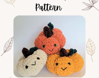 Crochet Pumpkin plushie pattern. Low sew pumpkin pattern. Pumpkin pattern. Halloween pattern.