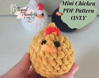 Crochet chicken pattern. Mini chicken pattern. Crochet chicken.