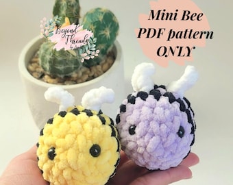 Mini bee crochet pattern. Crochet mini bee. Bee PDF pattern.