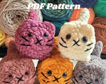 Crochet mini Loaf cat pattern. Low sew cat pattern. Loaf cat pattern. Animal pattern.