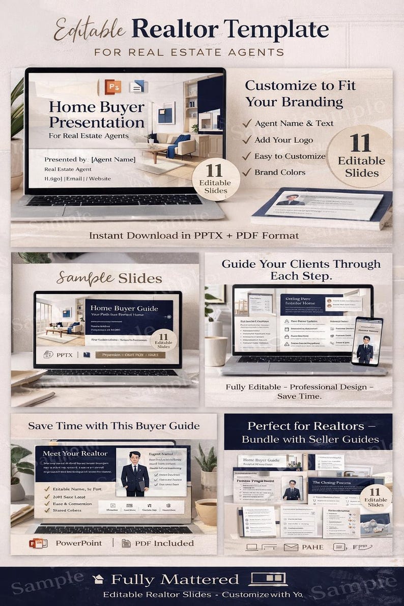 Home Buyer Presentation Template for Realtors | Editable Buyer Guide ...