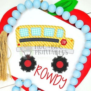 Monster Truck Bus Faux Applique Digital File JPG PNG