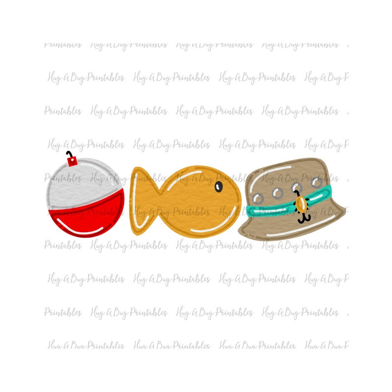 Cork Fish Hat Fishing Trio Clipart Artwork Transfer Etsy