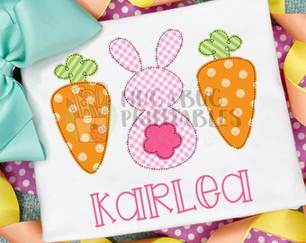 Bunny Tail Carrots Pink Faux Applique Digital File JPG PNG