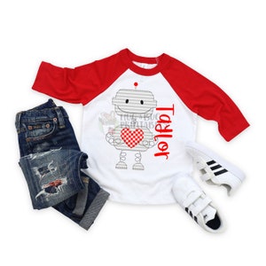 Robot Heart Faux Applique Digital File JPG PNG