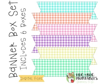 Banner Box Faux Applique Set Pastel JPG PNG