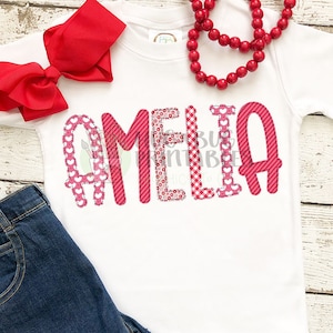 Valentine Faux Applique Alpha Pack Digital File JPG PNG