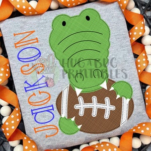 Alligator Football Faux Applique fichier numérique JPG PNG