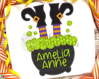Witch Cauldron Feet Faux Applique Digital File JPG PNG