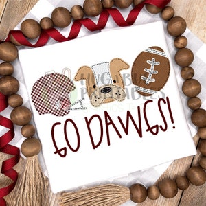 Helmet Bulldog Football Faux Applique Digital File JPG PNG