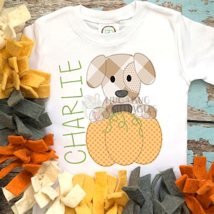 Pup Pumpkin Faux Applique Digital File JPG PNG