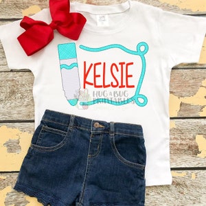 Marker Frame Blue Faux Applique Digital File JPG PNG