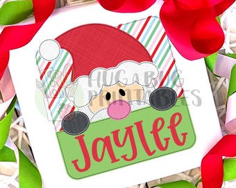 Santa Split Box Pink Faux Applique Digital File JPG PNG