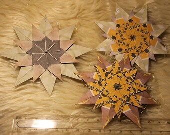 3 Sterne Cherryorigami Vintage Weihnachtsdeko Etsy
