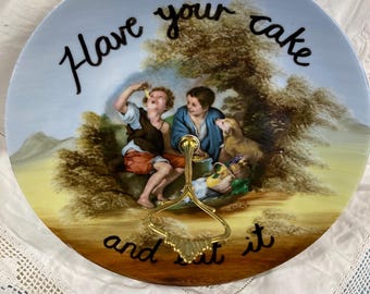 Rolig återvunnen vintage tårtfat