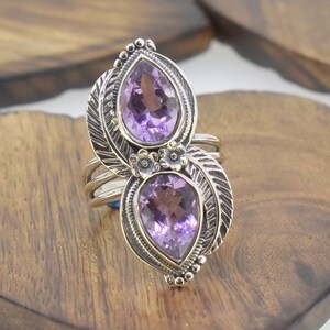 Amethyst Ring, 925 Sterling Silver Ring, Gemstone Jewellery, Boho Ring, Designer Amethyst Ring, Silver Jewelry, Gift For Her, Valentine Gift