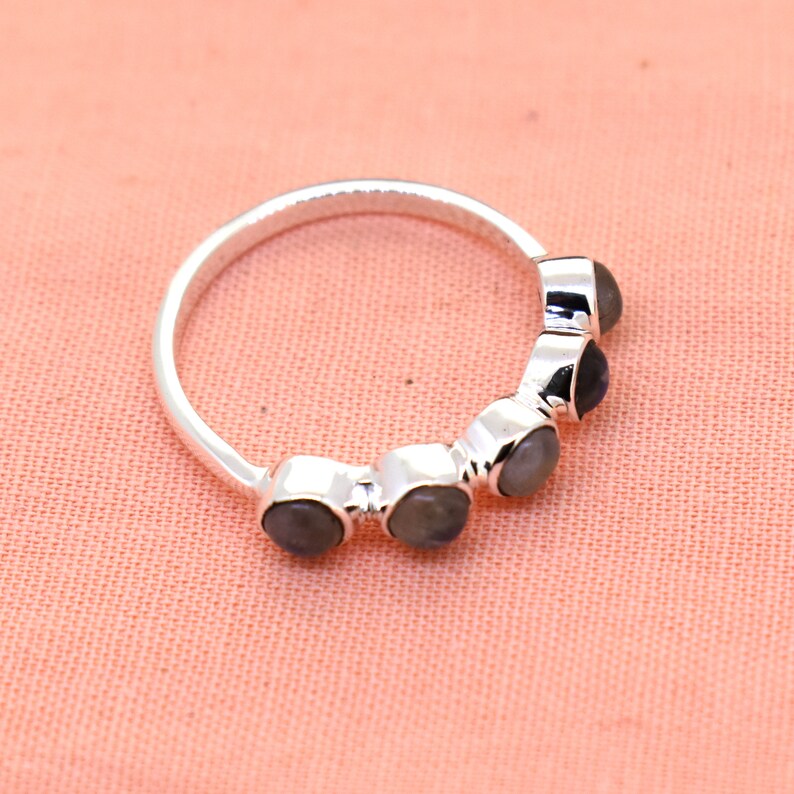 Statement Rings Labradorite sterling silver handmade ring Gemstone Jewelry anniversary Gift Christmas Ring gift for her dainty jewelry