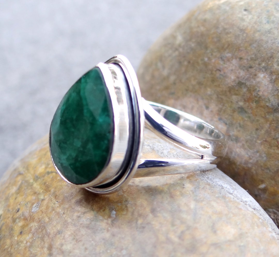 Silver Beryl Rings Natural Green Beryl Handmade Solid 925 Sterling Silver Rings - Etsy