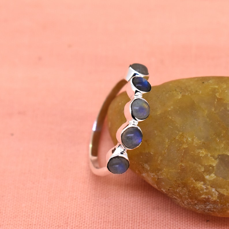 Statement Rings Labradorite sterling silver handmade ring Gemstone Jewelry anniversary Gift Christmas Ring gift for her dainty jewelry