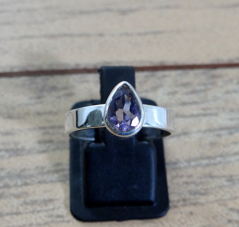 Pear Shape Ring 5,6,7,8,9,10,11 US Ring Size 925 Sterling Silver Jewelry Boho Ring NATURAL AMETHYST Ring Beautiful Hand Made Ring