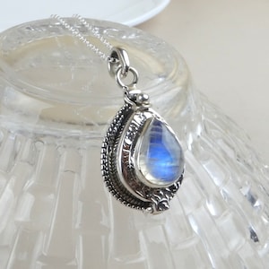 Poison Pendant-Moonstone Poison Pendant-925 Sterling Silver-Handmade Pendant-Poison Silver Pendant-Secret Poison Pendant-Moonstone Pendant