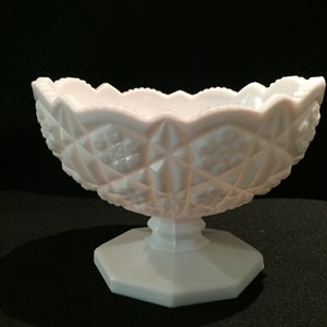 Milk glass  fruit compote bowl