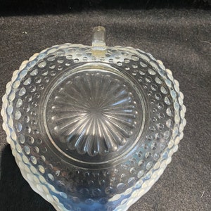 Anchor hocking moonstone opalscent heart shaped dish