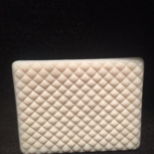 Milk glass diamond pattern powder box lid only